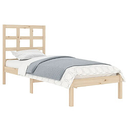 Avis Maison Chic Lit adulte - Lit simple Cadre de lit,Structure du lit Contemporain Bois massif 90x200 cm -MN66115