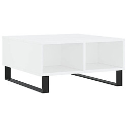 Maison Chic Table basse,Table Console Table d'appoint, Table pour salon blanc 60x60x30 cm bois d'ingénierie -MN39951