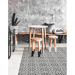 Acheter Pegane Boite de 24 Carreaux de ciment véritable 0,96m2 / Carreaux de ciment artisanaux pour sol et mur coloris noir/blanc - l.20 x L.20 cm