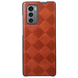 Coque en TPU + PU texture la grille rouge pour votre LG Wing 5G