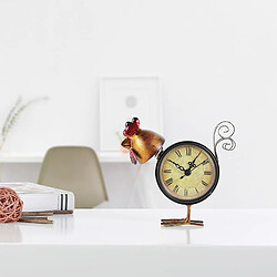 Avis Horloge de Bureau à Piles Vintage étagère Décorative Horloge Fer Poulet Figurine