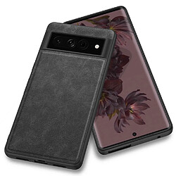 Coque en TPU + PU anti-rayures, style rétro pour votre Google Pixel 7 Pro - noir