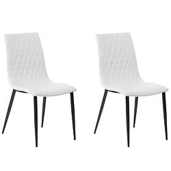 Beliani Set de 2 Cuir PU Chaise de salle à manger Crème MONTANA