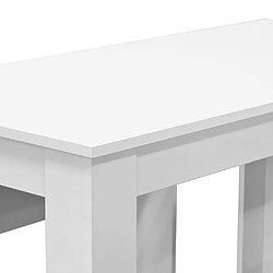 Acheter vidaXL Table de salle à manger et bancs 3 pcs Bois d'ingénierie Blanc