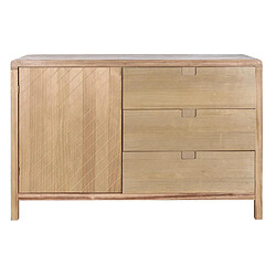 Pegane Buffet, meuble de rangement en bois de pin et MDF coloris marron clair - Longueur 120 x Profondeur 40 x hauteur 80 cm