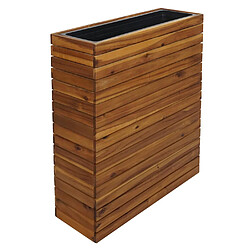 Acheter Mendler Jardinière sur pied HWC-L21, bac à fleurs, carré 77x63x23cm Outdoor en bois d'acacia certifié MVG, brun