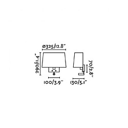 faro Aplique murale noire Volta H29 1 ampoule