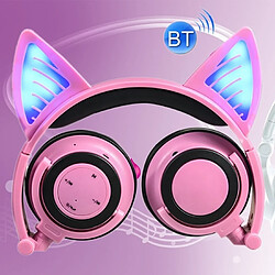 Wewoo Pour iPhone, Galaxy, Huawei, Xiaomi, rose LG, HTC et autres smartphone Pliable sans fil Bluetooth V4.2 Glowing Cat Ear Casque Gaming Headset avec LED Light & Mic,