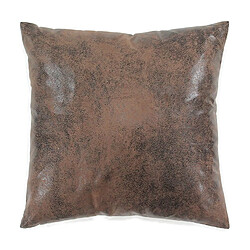 Thedecofactory Coussin aspect cuir marron 40x40cm HAVANE