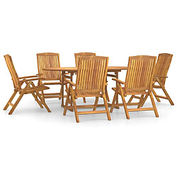 vidaXL Ensemble à manger de jardin 7 pcs Bois de teck solide