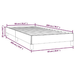 vidaXL Cadre de lit sans matelas noir 90x200 cm tissu pas cher