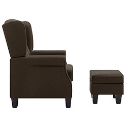 Avis vidaXL Fauteuil avec repose-pied Marron Tissu