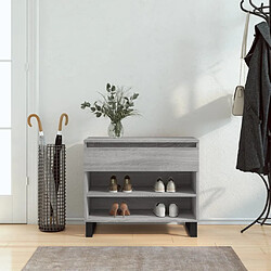 Maison Chic Armoire à Chaussures,Meuble de Rangement à Chaussures Sonoma gris 70x36x60 cm Bois d'ingénierie -MN55004