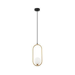 Luminaire Center Suspension Lupus Verre,Acier Blanc, Bronze Antique