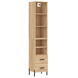 vidaXL Buffet haut Chêne sonoma 34,5x34x180 cm Bois d'ingénierie