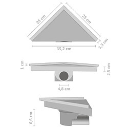 Helloshop26 Drain de douche avec couvercle 2 en 1 drain de salle de bain crépine amovible résistant à la corrosion 25 x 25 cm acier inoxydable 02_0003000 pas cher