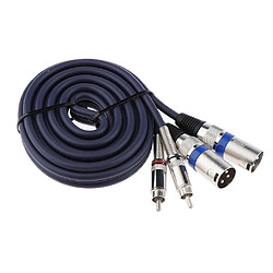 câble de raccordement double XLR mâle à double RCA mâle, cordon audio 2 XLR vers 2 RCA de 2 m