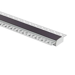 Avis Ledkia Profilé Aluminium Encastré dans Plâtre / Plaque de Plâtre 2m pour Ruban LED Double Capot noir