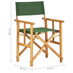 vidaXL Chaises de metteur en scène lot de 2 bois massif d'acacia vert pas cher