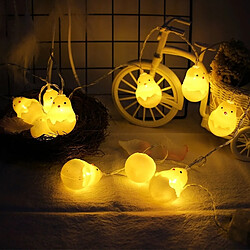 Wewoo Guirlande LED Type de poulet coquille d'oeuf 1.5m 10 batterie lampe décorative Pâques vacances ménage partie lumière (blanc chaud)