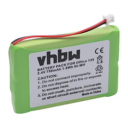 vhbw Batterie 750mAh 2.4V pour téléphone ASCOM Ascotel Office 135, Office 135pro, remplace le modéle 2010