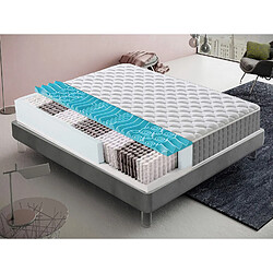 Materassi&Doghe Matelas 180x200 à ressorts ensachés - à mémoire de forme avec 9 zones différenciées Orthopédie - Anatomique - Antibactérien - Anti-acariens - Dispositif médical - 100% Made in Italy