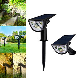 Acheter 43 LED Projecteurs Solaires De Paysage IP65 Appliques Murales Solaires Imperméables Blanches