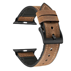 Acheter Wewoo Bracelet pour montre Crazy Horse Texture TPU + en acier inoxydable Apple Watch série 4 44 mm brun