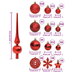 vidaXL Ensemble de boules de Noël 111 pièces rouge polystyrène pas cher