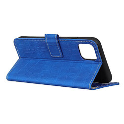 Wewoo Housse Coque Pour Galaxy Note10 Lite / A81 Crocodile Texture en cuir à rabat horizontal avec support et portefeuille et fentes cartes et cadre photo bleu pas cher