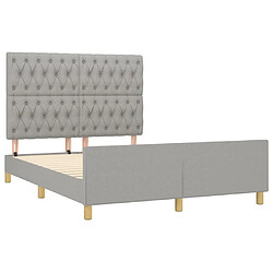 Acheter Maison Chic Lit adulte - Cadre Structure de lit avec tête de lit Contemporain Gris clair 140x190 cm Tissu -MN19304