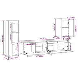 vidaXL Meubles TV 4 pcs Bois massif de pin pas cher