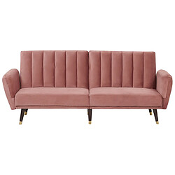 Beliani Canapé-lit VIMMERBY Rose Velours