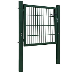 vidaXL Portillon Acier Vert 105x150 cm