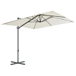 Maison Chic Parasol Jardin | Parasol en porte-à-faux avec mat en acier 250 x 250 cm Sable - GKD54619