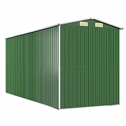 Helloshop26 Abri de jardin cabane cabanon maison de stockage remise extérieur hangar outils robuste 192 x 440 x 223 cm acier galvanisé vert 02_0022364/2 pas cher