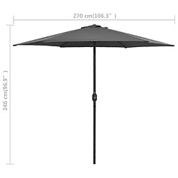 vidaXL Parasol de jardin et mât en aluminium 270x246 cm Anthracite pas cher