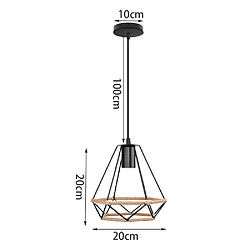 Stoex Lustre Rétro en Diamant Noir, Lampe À Suspension en Corde de Chanvre 20CM Plafonnier D'Intérieur Pour Chambre À Coucher Loft pas cher