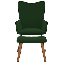 Maison Chic Chaise à bascule avec repose-pied | Fauteuil Relax Vert foncé Velours -GKD84660 