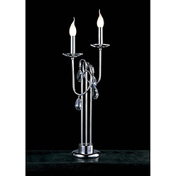 Luminaire Center Lampe de Table Danya 2 Ampoules chrome poli/cristal