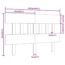 vidaXL Tête de lit Blanc 163,5x3x81 cm Bois massif de pin pas cher