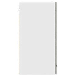 Acheter vidaXL Armoire murale de cuisine avec porte en verre gris béton