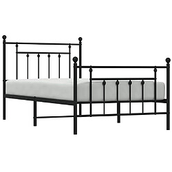 Avis vidaXL Cadre de lit métal sans matelas avec pied de lit noir 100x190cm