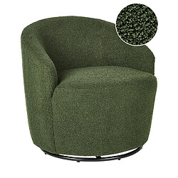 Beliani Fauteuil DAVIK Bouclé Vert foncé