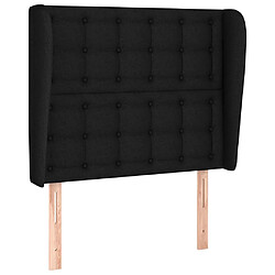 vidaXL Tête de lit avec oreilles Noir 93x23x118/128 cm Tissu