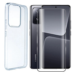 Coque souple transparente + Lot de 2 verre trempé incurvé pour Xiaomi 13 Pro 5G 6.73" - Visiodirect -