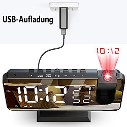 Avis Elixir Reveil Projecteur Plafond Radio FM Reveil Projection 180° Horloge Numérique avec 7' LED Écran Miroir Chargement USB Port Fonction Snooze Double Alarme Horloge Digitale pour Chambre,Cuisine,Bureau