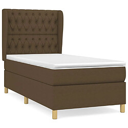 vidaXL Sommier à lattes de lit avec matelas Marron foncé 100x200 cm