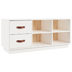 Maison Chic Banc à chaussures | Meuble de rangement à chaussures Meuble d'Entrée Blanc 100x34x45 cm Bois de pin massif -MN13545