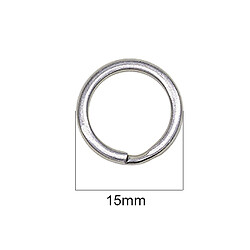 Bague en acier inoxydable double anneau porte-clés porte-clés bricolage artisanat constatant 50pcs